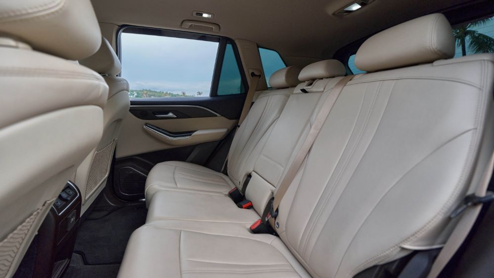 Spacious vehicle interior showing multiple passenger seats
